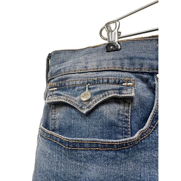 Authentic True Religion Size 42 Ricky Relaxed Straight Light Wash Blue Jean y2k - Picture 4 of 16